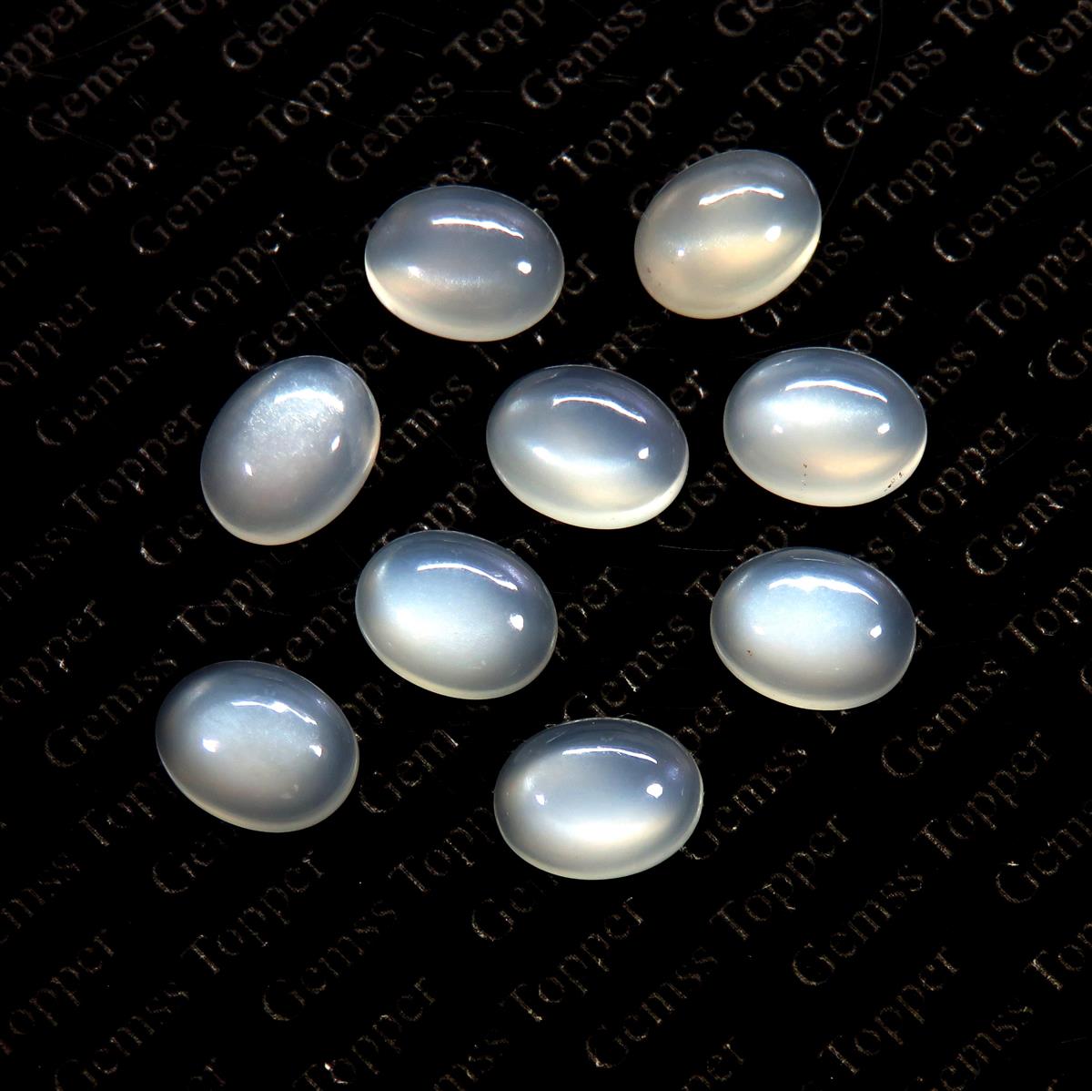 White Moonstone 6x8 mm Oval Cabochon